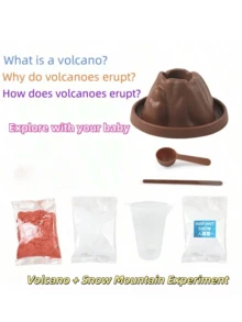 儿童火山雪山喷发DIY科学实验套装，室内亲子互动STEM科学教育创意益智游戏火山模型玩具，培养动手能力，适合3-12岁以上男孩女孩，开学、生日、节日礼物 - 彩色 - 查看 14