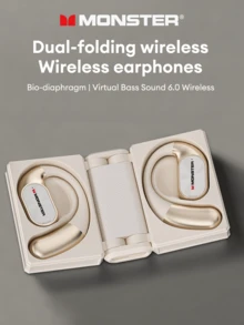 Tai nghe Bluetooth MONSTER AC530 thiết kế mới, kiểu tai treo có thể gập lại, âm trầm sâu, khử tiếng ồn ENC, âm thanh chất lượng cao, nghe nhạc/gọi điện/chơi game, độ trễ thấp, thời lượng pin dài, tai nghe không dây tương thích với điện thoại thông minh và máy tính - Nhiều màu - Xem 7