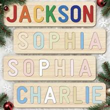 1 pieza Rompecabezas de madera personalizable con nombre, de 1 a 10 letras, 4 opciones de color, recuerdo educativo de crecimiento para que los niños aprendan letras y colores a través del juego - SXP4S-07-W-Y5 - View 5