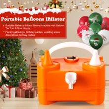 AOYI مضخة بالون كهربائية محمولة ذات فوهتين ومقطع، نافخ بالون كهربائي موفر للوقت، مناسب لديكورات الحفلات والتجمعات، مناسب كهدايا تخرج وحفلات عزوبية وتخرج وعودة الضيوف في الأعراس وديكورات هالوين وعيد الميلاد وديكورات الزفاف وديكورات الغرف
