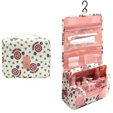 1 pièce Trousse de maquillage rose, organisateur de toilette de voyage et d'affaires, sac de lavage portable à grande capacité à suspendre pour hommes et femmes, organisateur d'accessoires de voyage, trousse de toilette pour voyage, salle de bain, femmes
