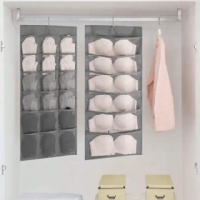1 Double-Sided Bra And Underwear Storage Bag, With Front And Back Compartments, Suitable For Storing Bras, Underwear, Socks, Home Wardrobes And Dormitory Storage Space. Thick Multi-Layer Design, With Hooks, Suitable For Bedrooms, Storage Items, Home Storage - Multicolor - View 1