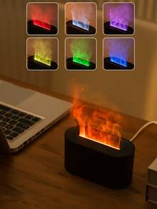 1pc Simulated Flame Aromatherapy Machine With Colorful Atmosphere Light, USB Powered, Suitable For Bedroom, Living Room, Office Decoration, Valentines' Gift Gifts Birthday Graduation - 彩色 - 查看 3