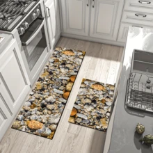 Kiesel Muster Bodenmatte, bequeme Stehunterlage, saugfähige rutschfeste leicht zu reinigende Badezimmermatte, geeignet für Küche, Esszimmer, Badezimmer, Eingangsbereich, Waschküche, Balkon, Wohnzimmer