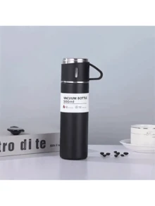 SOKANY A Set Of Main Cups Of 500ml-With 2 Additional Matching Small Cups, Stainless Steel Cup Set, Heat Insulation, Leak-Proof, Can Be Used To Hold Hot And Cold Drinks-Ideal For Travel, Business And School-Water Bottles, Outdoor Supplies, Sports Water Bottles - Black - View 3