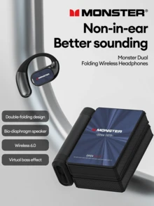 Tai nghe Bluetooth MONSTER AC530 thiết kế mới, kiểu tai treo có thể gập lại, âm trầm sâu, khử tiếng ồn ENC, âm thanh chất lượng cao, nghe nhạc/gọi điện/chơi game, độ trễ thấp, thời lượng pin dài, tai nghe không dây tương thích với điện thoại thông minh và máy tính - Nhiều màu - Xem 3