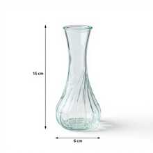 Mini Vaso de Vidro 15cm Design Espiral Decorativo Sala Casamento - Transparente - Visão 7