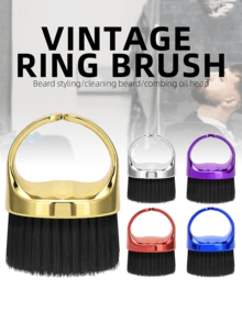 1 件装 环颈除尘梳 理发师去除松散头发刷 剪发刷 软毛清洁刷 美发工具 - 彩色 - 查看 8