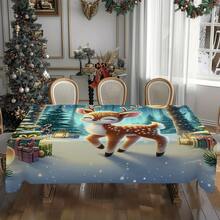 1/20 Stücke Weihnachtstischdecke, süßes Elch- und Weihnachtsgeschenk-Muster Tischdecke im luxuriösen Wald, Weihnachtsatmosphäre Dekoration, lebendige Tischanordnung für Küche, Esszimmer, Festliche Partys, Outdoor-Picknick und Dinner Dekorationen