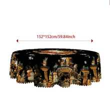 1/4/5/6/35 件圣诞标语、圣诞老人、雪人图案装饰数码印花桌布和椅套套装 - 室内家具桌防尘可洗桌布，适用于室内餐厅装饰、家庭聚会、送礼、节日派对氛围装饰