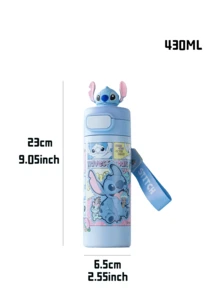 Stitch Straight Drink Cup 430ml, Cute Stitch Figure, Leak-Proof Lid, Daily Hydration, Travel Tumbler, Backpack Fit, Kawaii Drinkware, Gift For Lilo-Stitch Fans, Desk Essential, Limited Edition, Collectible Cup, Fun Hydration, Adorable Present, Gym Buddy, Suitable For Lover - Stitch - View 3
