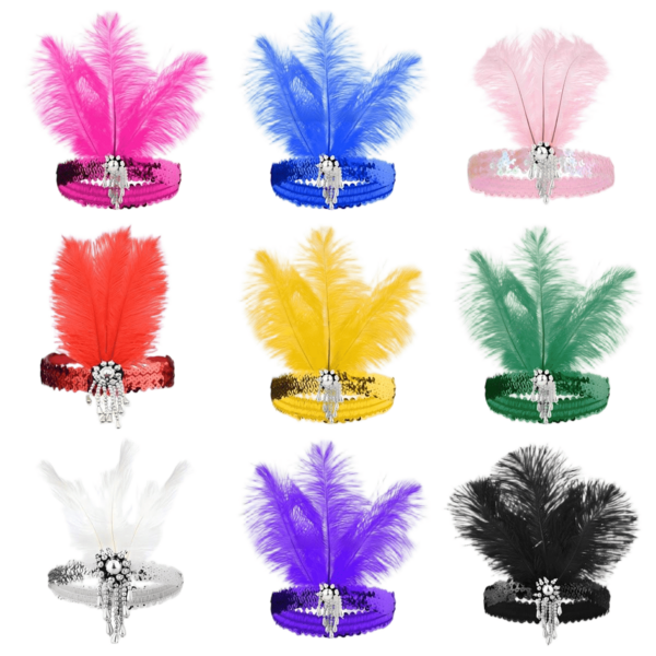 قطعة واحدة من الإكسسوار الرأسي الفاخر بطراز العشرينيات للحفلات الراقصة والحفلات الموسيقية والحفلات، مناسب لجلسات التصوير وحفلات الهالوين وعيد الميلاد، إكسسوار أنيق للنساء