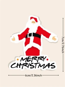 Adesivo de Natal 2 peças | Papai Noel clássico | Favoritos de Natal, Adesivo de feriado, Feliz Natal, Adesivo de Papai Noel com coisas favoritas