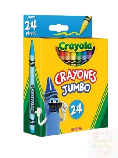 CRAYONES DE CERA TAMAÑO JUMBO CON 24 PIEZAS