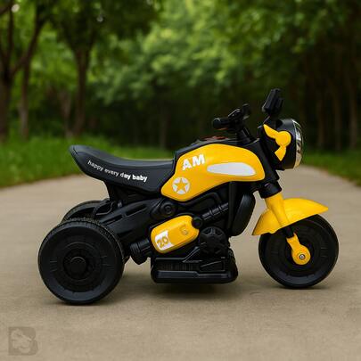 Mini Moto Elétrica Esportiva Até 30kg Triciclo Infantil Carrinho de Passeio Motoca Motinho Veiculo Amarelo Vermelho Premium Luxo Presente Criança Menino Menina