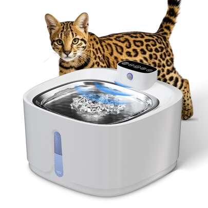 Fountain For Cats Without Wires - 3.2L Cat Fountain With Motion Sensor,Silent Automatic Water Dispenser For Cats And Dogs,Rechargeable Battery Powered
