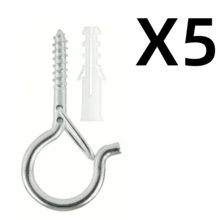 5/10 Pack Black Q-Hooks For Hanging - Ceiling Hooks, Outdoor Planter Hangers, Safety Buckles, Weatherproof Clips, Screw Eyes S, Heavy Duty Hooks For Outdoor String Lights Christmas Hangers