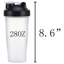 Otylzto 2 Pack 28 Oz Shaker Bottles For Protein Mixes, Protein Shaker Bottle With Stainless Steel Whisk Ball, Shaker Cup, Protein Bottle, Protein Shake Bottles - 白色 - 查看 3
