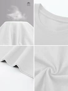 Camiseta gráfica "Cats Because People Are Creepy", diseño único inspirado en Halloween para mujer, camiseta de manga corta de mezcla de algodón suave, estilo casual con gatos fantasmas y esqueletos. - Blanco - Ver 5