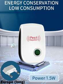 1/2/4pcs Ultrasonic Indoor Pest Repeller, Dual Frequency Ultrasonic & Electromagnetic Waves, 360° Wide Coverage, Physical Pest Removal For Mosquitoes, Bugs, Mice, Fleas, Pest Repellent For Home, Kitchen, Office, Hotel, Warehouse - EU C Type Plug(220-240V) - View 10