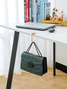 1/2 pièces Crochet de sac créatif, crochet de sac à main, support de rangement pliable, porte-clés portable en alliage, crochet de table. Accessoires de rangement pour sac à la maison. Crochet de rangement portable pour sortie des femmes, crochet pour sac