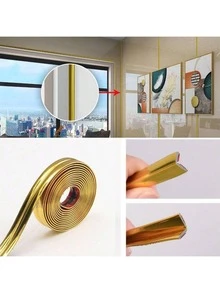 3-In-1 Multifunctional Wall Molding Trim, Corner Guards & Caulk Strip - Shiny Golden PVC, High Quality & Oil-Resistant, Easy Peel & Stick Installation For Door Frames, Baseboards, Table Edges (16.4ft X 0.8in), Molding Trim Wall, Decorative Protection Strip, Elegant Design Strip, Oilresistant Material