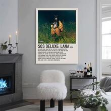 Framed 2D Canvas Modern Wall Art 1pc Album Cover Poster - SOS Deluxe - Beige Minimalist Music Art Print - Large Canvas Wall Decor For Living Room, Office, For Man Cave, Fan Gift - Modern Music Poster, Music Wall Art, Home Decoration, Stylish Typography, Premium Artwork, Home Decorators,  Flat, Perfect For Room Decor - Framed(框架) - 查看 1
