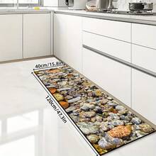 Kiesel Muster Bodenmatte, bequeme Stehunterlage, saugfähige rutschfeste leicht zu reinigende Badezimmermatte, geeignet für Küche, Esszimmer, Badezimmer, Eingangsbereich, Waschküche, Balkon, Wohnzimmer