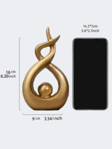 قطعة ديكور منزلي تحفة فنية حديثة تمثال خزفي ديكور طاولة غرفة الطعام وغرفة المعيشة والمكتب (ذهبي، كبير)