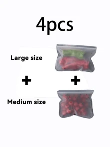 4/6/8/10pcs Silicone Food Storage Containers Reusable Food Storage Bags Lunch Bags Stand Up Zip Shut Bag Cup Fresh Food Leakproof Containers - Multicolor - View 19