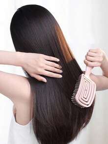 1把防蚊空心梳，干湿两用按摩梳，便携式宽齿梳，女士发刷，梳子 - 彩色 - 查看 5