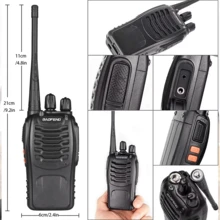Radios de Comunicación Inalámbricos, BaoFeng Walkie Talkie 888s Recargable de Largo Alcance a Prueba de Lluvia, Altavoces con Micrófono, Intercomunicador Remoto para Uso Laboral - Negro - Ver 6