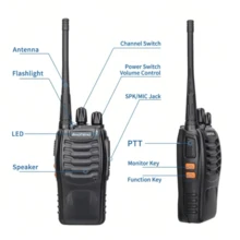 Radios de Comunicación Inalámbricos, BaoFeng Walkie Talkie 888s Recargable de Largo Alcance a Prueba de Lluvia, Altavoces con Micrófono, Intercomunicador Remoto para Uso Laboral - Negro - Ver 10