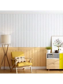 30pcs Waterproof Foam Wall Stickers, 3D Wood Grain Design Self-Adhesive Wallpaper, Suitable For Bathroom, Kitchen And Simple Home Wall Renovation