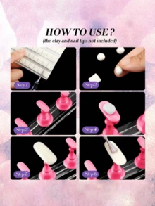 Y2K 1 Set Pink Nail Polish Display Rack, Magnetic Nail Art Practice Holder, Acrylic Nail Art Supplies Kit For Beginners, Nail Salon Equipment And Decor For Nail Art Display And Practice