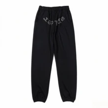 Casual Women's Black Hooded Sweatshirt And Drawstring Pants Set With Spider Web Print Long Sleeve Two Piece Outfit With Pockets - 黑紅色 - 查看 3