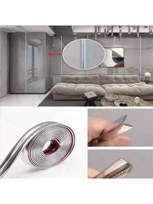 3-In-1 Multifunctional Wall Molding Trim, Corner Guards & Caulk Strip - Shiny Golden PVC, High Quality & Oil-Resistant, Easy Peel & Stick Installation For Door Frames, Baseboards, Table Edges (16.4ft X 0.8in), Molding Trim Wall, Decorative Protection Strip, Elegant Design Strip, Oilresistant Material