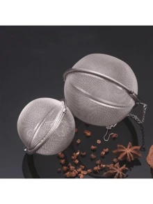 6 pièces/1 pièce Infuseur à thé en acier inoxydable avec manche, convient pour thé en vrac, filtre à boule de thé à maille fine, passoire à poudre pour le sucre de cuisson, le matcha, la poudre de cacao, tamis fin ménager Retour à l'école - Argent - Voir 8