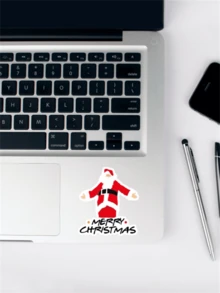 Adesivo de Natal 2 peças | Papai Noel clássico | Favoritos de Natal, Adesivo de feriado, Feliz Natal, Adesivo de Papai Noel com coisas favoritas