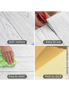 30pcs Waterproof Foam Wall Stickers, 3D Wood Grain Design Self-Adhesive Wallpaper, Suitable For Bathroom, Kitchen And Simple Home Wall Renovation