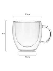 4er-Pack Kaffeebecher, Doppelwandiges Glas, 150 ml Glas Kaffeebecher für Espresso, Latte, Cappuccino, Getränke Schulbedarf Schulanfang