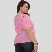 Plus Size Blouses - 乾枯玫瑰色 - 查看 5