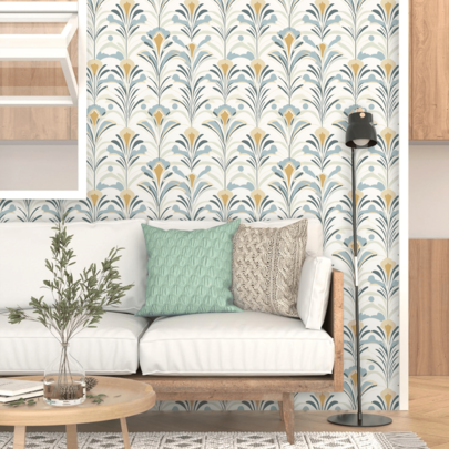 1 لفة ورق حائط لاصق ذاتي مع نقوش نباتية وزهور، ورق حائط مقاوم للماء قابل للتقشير واللصق، بنمط الريشة البوهيمي 17.32 بوصة * 196.85 بوصة، ديكور جداري قابل للإزالة، ديكور منزلي حديث بسيط، للغرفة المعيشية والنوم والحمام والمطبخ والمكتب وتجديد الأثاث، ديكور غرفة الفن الخريفي، ورق حائط فينيل، سهل التركيب