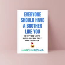 1pc Funny Christmas Card For Brother, Humorous Bro Bday Card Unique "Everyone Should Have A Brother Like You" Greeting Card Suitable For All Occasions - Multicolor - View 2
