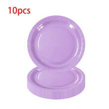 10pcs/20pcs/50pcs Purple Paper Plates Party Supplies Disposable Dessert Cake Paper Plates 9 Inch Dinner Plates For Birthday,Wedding,Christmas - Purple - View 10