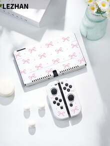 1 件粉色波尔卡圆点蝴蝶结图案保护壳，适用于 2/Switch NS/Switch OLED/Lite，配件适用于 Switch 游戏机，全套包括储物袋、卡槽底座，是适合 Switch 玩家的最佳礼物 - 彩色 - 查看 9