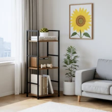 ラック オープンシェルフ 3段 棚 収納 幅58×奥行23×高さ80cm ディスプレイ オープンラック 収納棚 キッチンラック 木製ラック 飾り棚 本棚 大容量 寝室 組立簡単 - オーク - チェックする 3