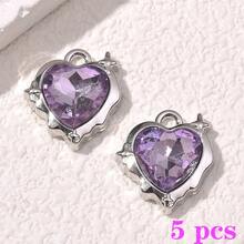 5/7 hạt mặt dây chuyền hình bướm, hình chữ thập, hình ngôi sao, hình thiên thần, hình trái tim phong cách Y2K thời trang dùng để làm đồ trang sức DIY, vòng cổ, hoa tai, vòng tay, phụ kiện móc khóa, tuyệt vời để đeo hàng ngày và làm quà tặng - Màu tím - Xem 5