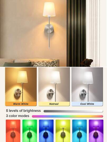 Rechargeable Wand Lamps, Detachable Remote Control Bulbs, Adjustable RGB Temperatures, Wireless Lights Living Room, Bedroom, Bedside, Stairs, Indoor Lighting view 3