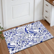 1pc Pattern Printed Rug, Faux Wool Mat - Highly Absorbent, Easy To Clean, Suitable For Home Decor, Farmhouse, Entryway, Indoor, Room, Kitchen, Dining Room, Small Office/Home Office, Sink, Laundry Room, Doormat, Kitchen Mat, Non-Slip Mat - Multicolor - View 25